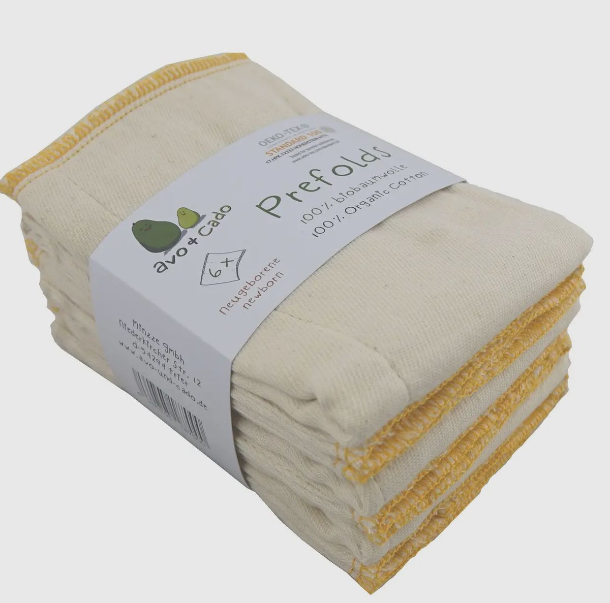 Avo+Cado nyf&oslash;dt prefolds 6 pk 29x28 cm